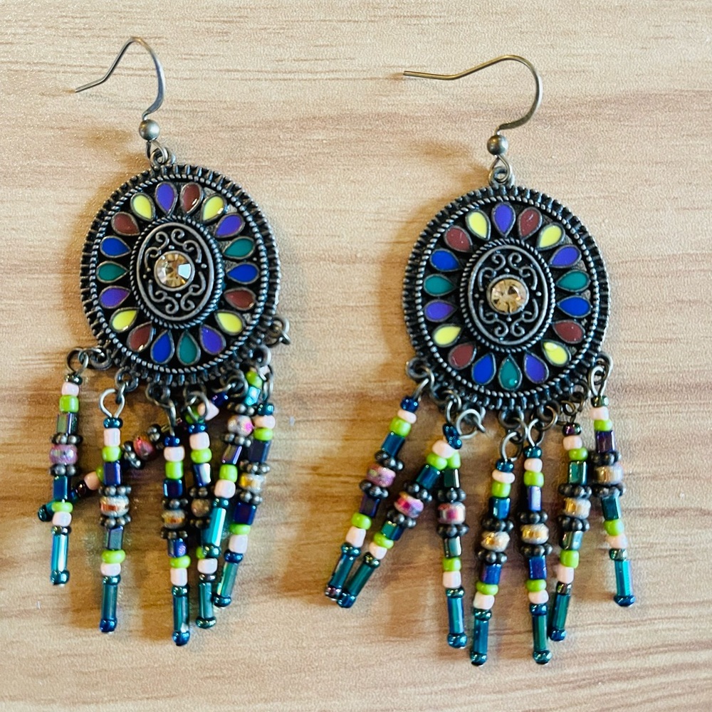 Boho Drop earrings, multicolored! Discounted shipping!